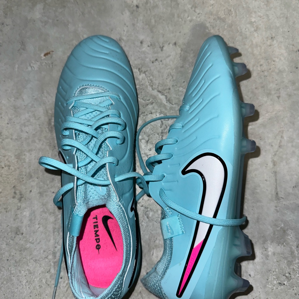 Nike Tiempo Athletic Cleats - Light Blue And Pink